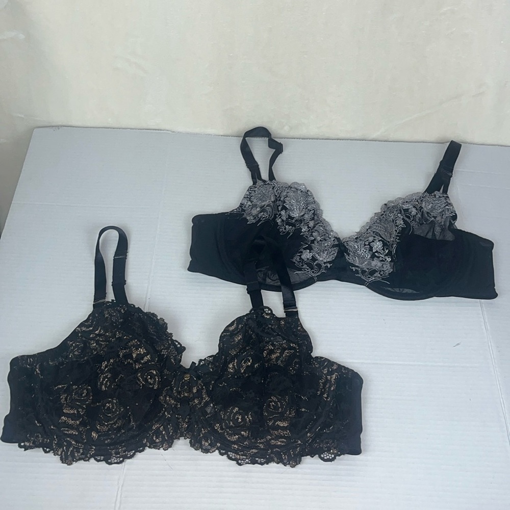 Bundle Cacique Lane Bryant Black Lace Underwire Bra's Women's 46D